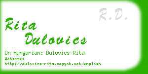 rita dulovics business card